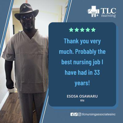 Thanks given by Esosa Osawaru, RN