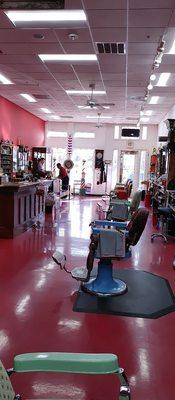 My view of my barber shop.   17 years!