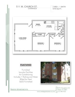 511 W. Church, Champaign, near downtown Champaign, 2 bedrooms