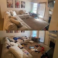 Before and after of a living room