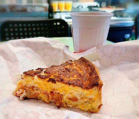 Ham Quiche and Americano.