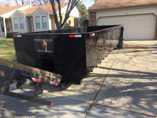 Roll Off Dumpsters fit in most driveways. Easy access to clean out the garage and get ready for the holidays!