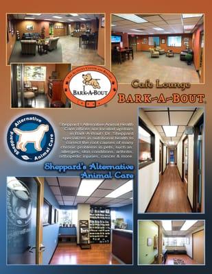 Dr. Sheppard's Alternative Animal Care offices are located upstairs in Bark-A-Bout.  Healthy diet plans are set up to cure many pet ailments