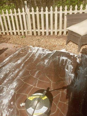 Surface cleaning pool patio