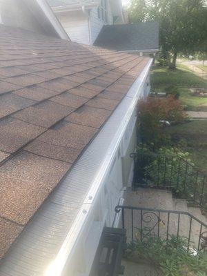 After gutter guards. Never clean your gutters again!!