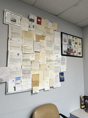 Some of our "Thank You" notes, cards and letters are displayed in our waiting room.