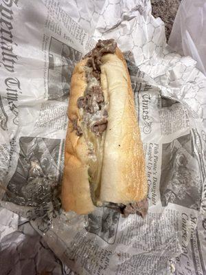 Half of the Cheesesteak. Very good.