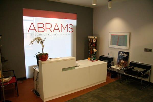 The reception lobby at Abrams Books.