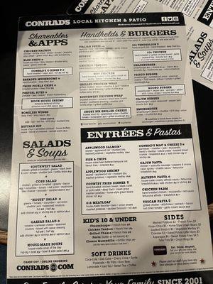 Back side menu