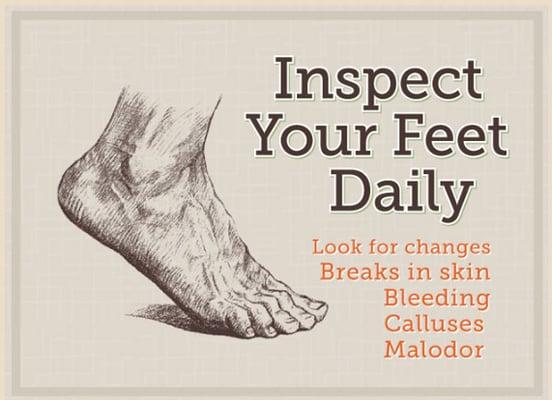 Inspect your feet daily