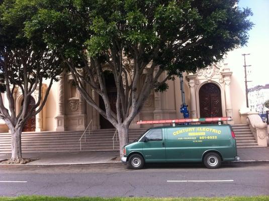 Continuing work at Mission Dolores Basilica in San Francisco