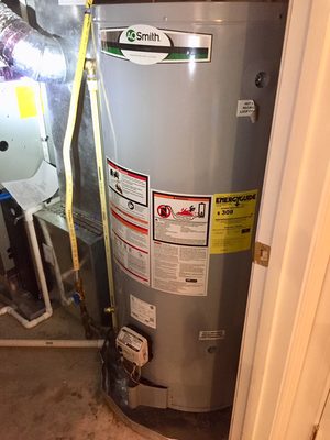 AO Smith 74 gallon gas water heater installation