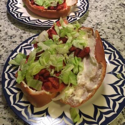 Bolillos and al pastor meat from Las Delicias