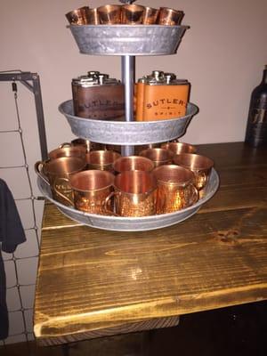 Copper mugs, shot glasses and flasks!