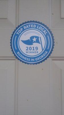 We are the Top Rated Local 2019 Winner Business in GA. For having the best reviews on the internet.