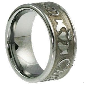 Tungsten Ring carved Mo Anam Cara Claddagh design. Very rare ring!