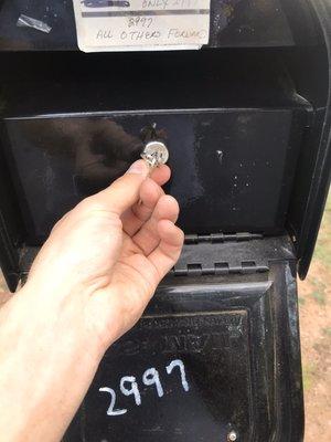 New mailbox lock installed