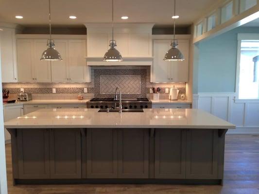 White and Gray Shaker Style Cabinets