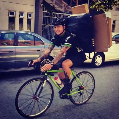 Happy to be working hard! You would be surprised what our bike couriers can carry across SF!