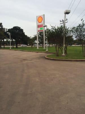 Gas prices have tanked, but this Shell still is at least 25 cents higher than anyone else.