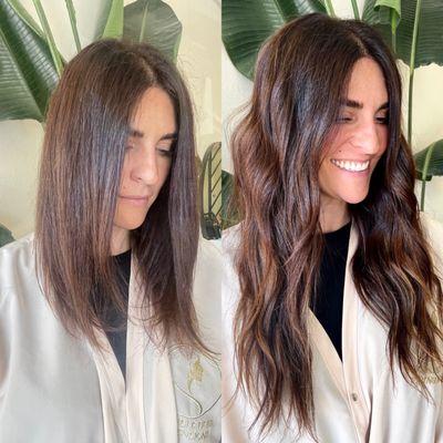 2 rows of Invisible Bead Extensions/ before & after