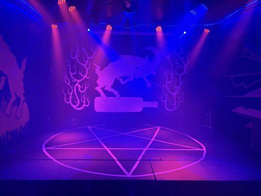 Empty stage area featuring our freshly added pentagram