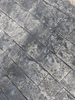 Visible marks from buckets used when placing concrete.