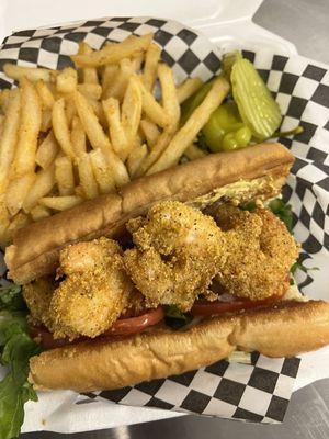 Shrimp Poboy and Fries