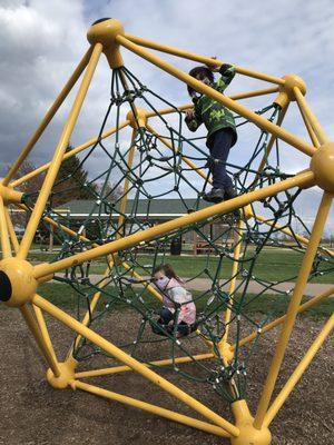 Crazy spider gym climbing.