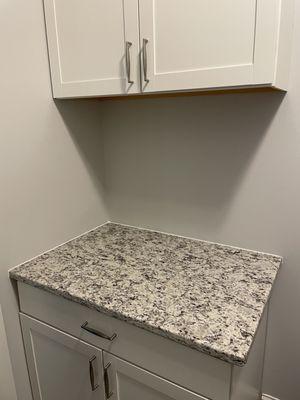 "Dallas White" granite installed