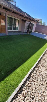 artificial turf and hardscape