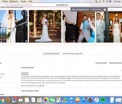 My work posted on davidsbridal.com