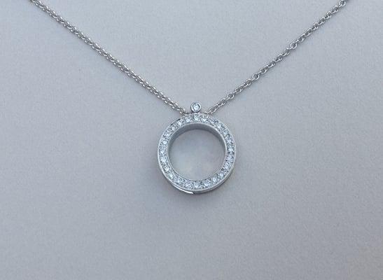 Sliding Circle Pave Pendant