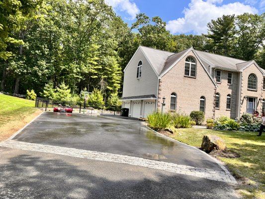 Cobblestone driveway install