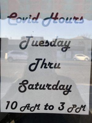 Please note Covid hours as of March 2021.