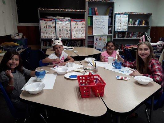 Summer campers having a blast during their arts and craft project.