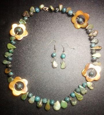 Turquoise and Mother-of-Pearl Set