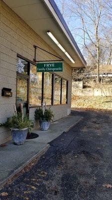 Entrance on side of building