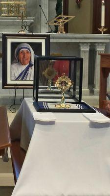 When St. Teresa of Kolkata was canonized, we were blessed to host a first class relic!