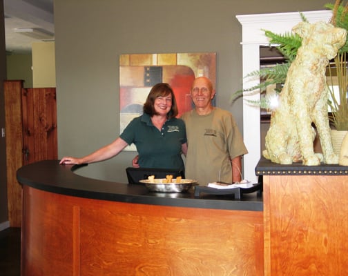 Dr. Delinks, a local veterinarian, and his wife Patti, owners of the Pet Resort.