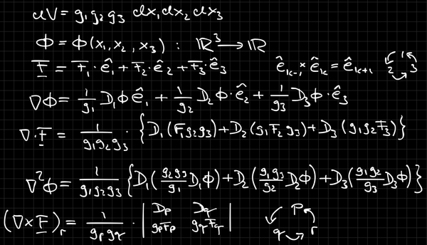 Nabla in general orthogonal coordinates.