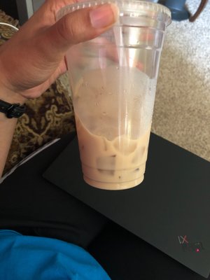 large iced vanilla almond milk latte