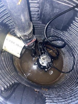 Sump pump install