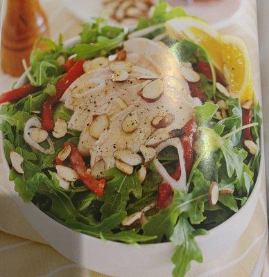 Poached chicken and Arugula salad with Bistro vinaigrette