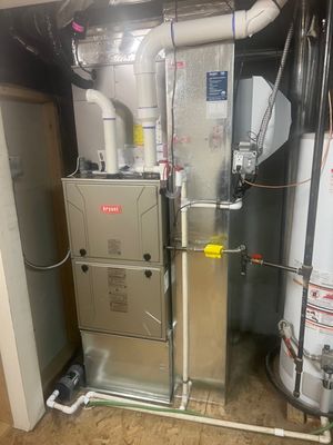 2 Stage Bryant 96% AFUE Furnace and Aprilaire Powered Humidifier Unit.