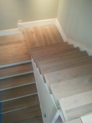 New Hardwood Stairs, ready to be sanded and finished.