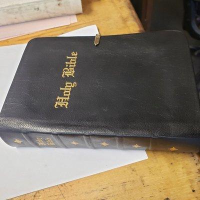 New flexable soft leather cover on an old Bible