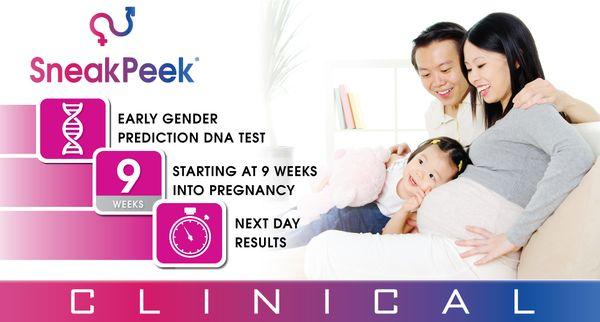 Sneak Peek Clinical, DNA Gender Reveal, 99.6% accuracy