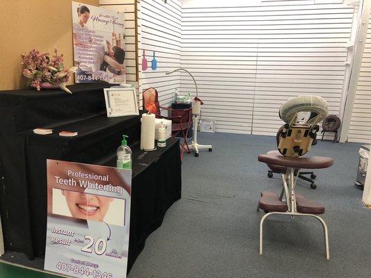 Massage & Teeth Whitening room.