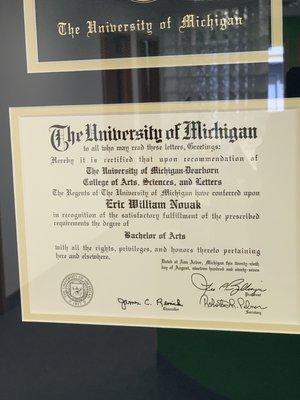 Bachelor of Arts University Of Michigan